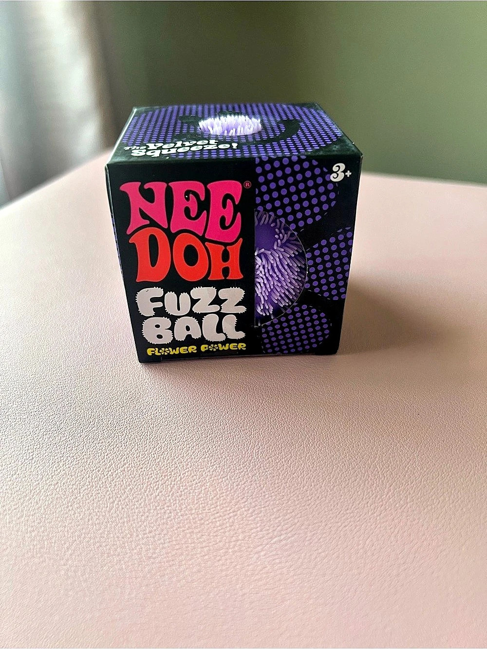 AUTHENTIC Schylling NeeDoh - Fuzz Ball (Flower Power) in Purple